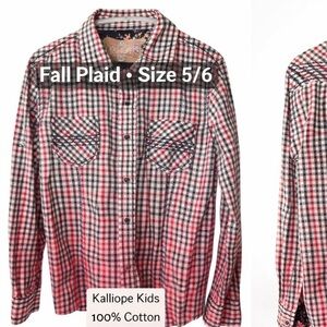 Kalliope Kids Western Plaid Button Down Shirt – Size 5/6